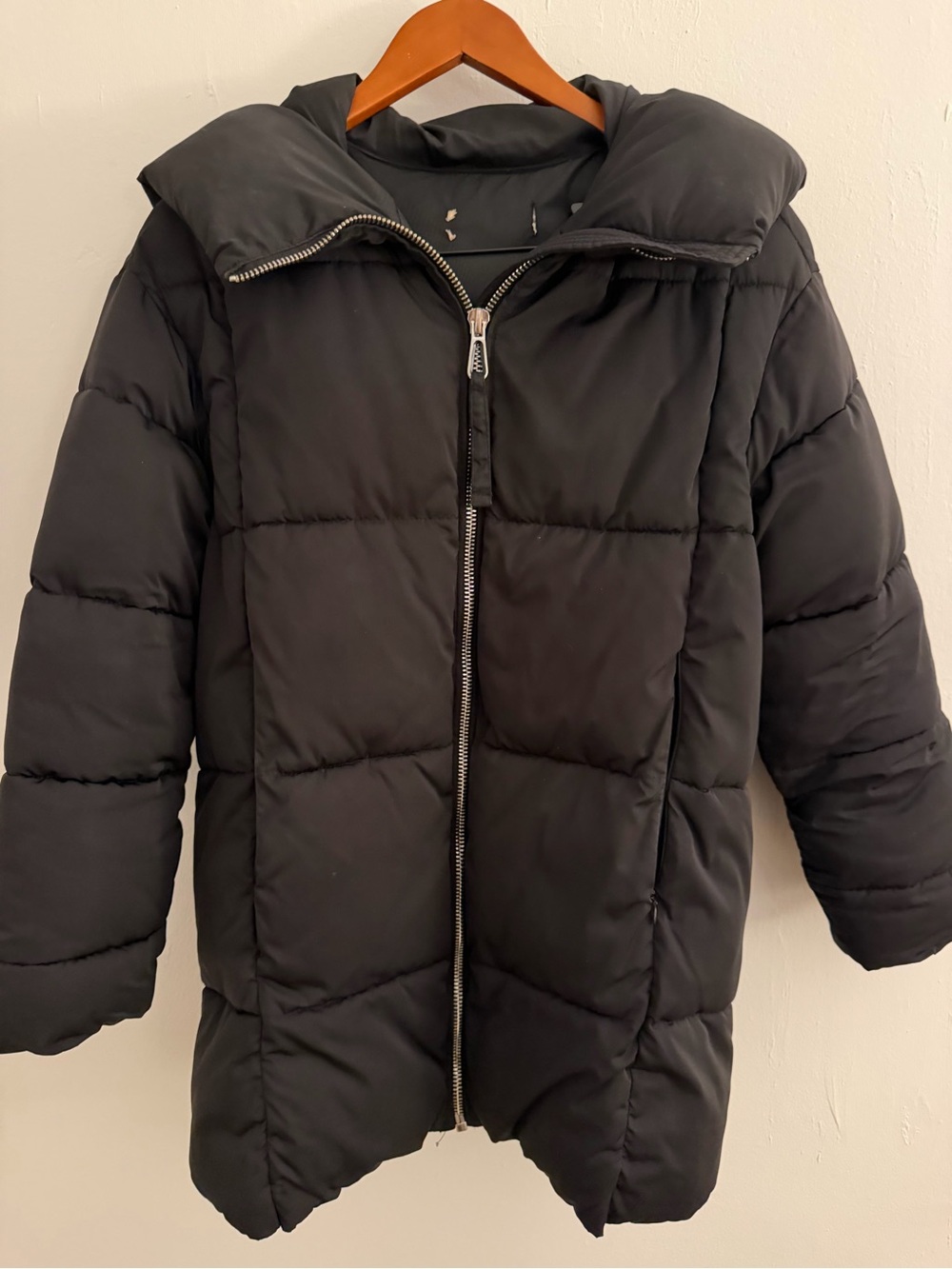 Mango Kids Black Puffer Jacket with High Collar
